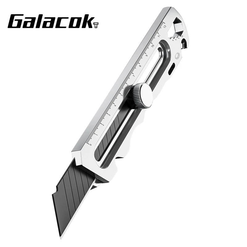 Stainless Steel Utility Knife 6 In 1 Multi-Function Opener Retractable Box Cutter Portable Office Home Courier Unboxing Knifes