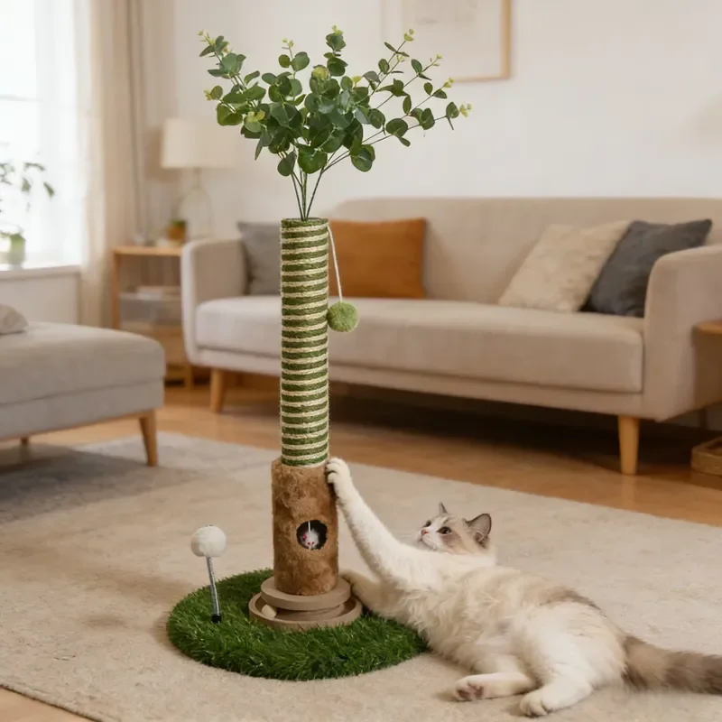 Sisal Eco-friendly Modern Minimalist Space-Saving Vertical Cat Scratching Post 90cm Indoor Climbing Frame Carton