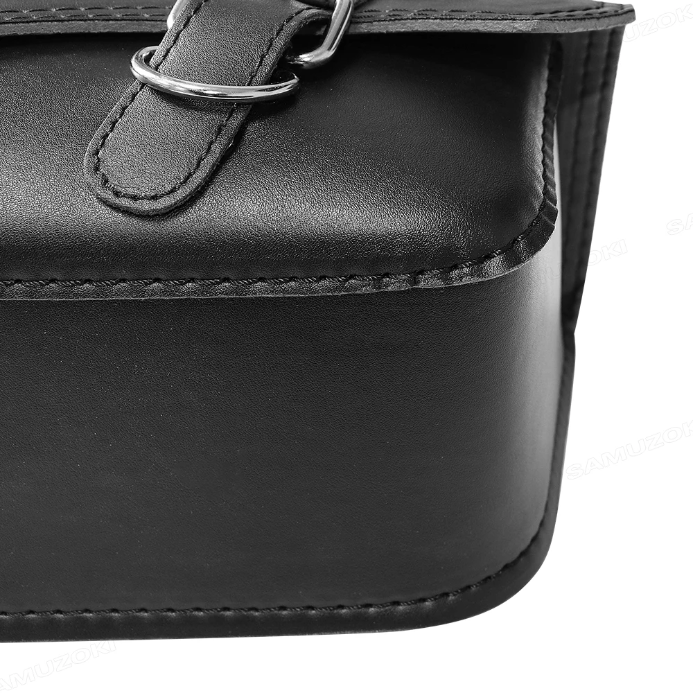 For Harley Davidson Sportster XL883 XL1200 Black PU leather saddle luggage bag with kettle bag, motorcycle retro saddle bag