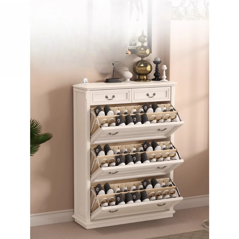 

American light luxury small apartment tipping bucket ultra-thin customized shoe cabinet small