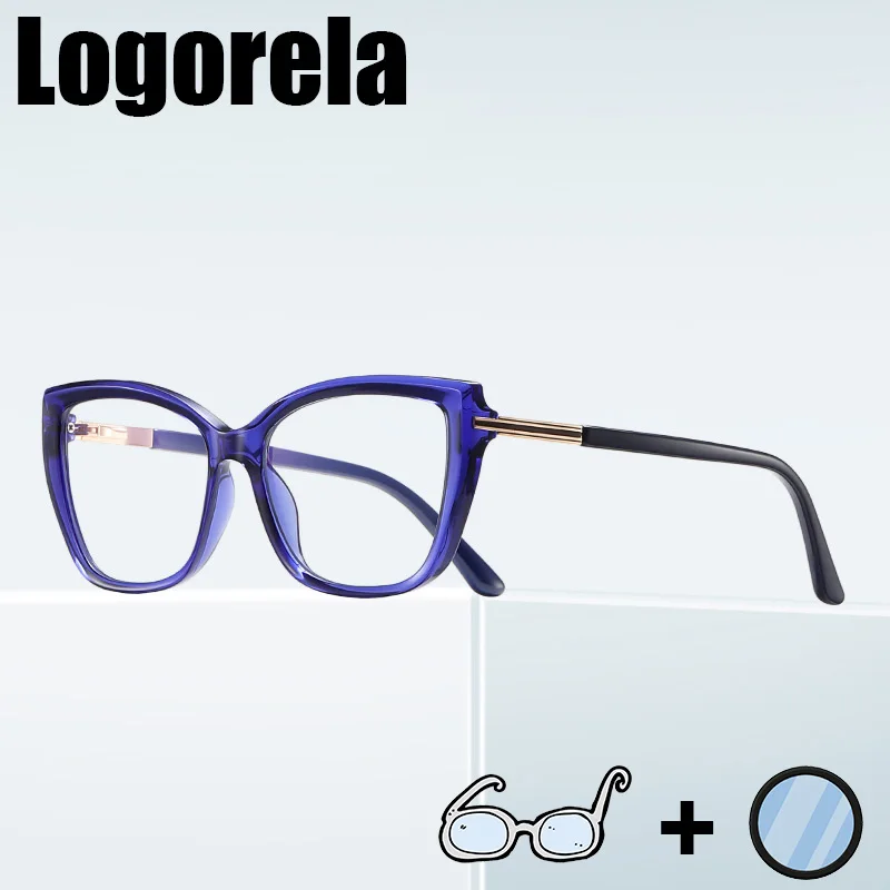 

Logorela 2236 Women Optical Prescription Glasses Anti-Blue Light Photochromic Eyewear Myopia Hyperopia Progressive Eyeglasses