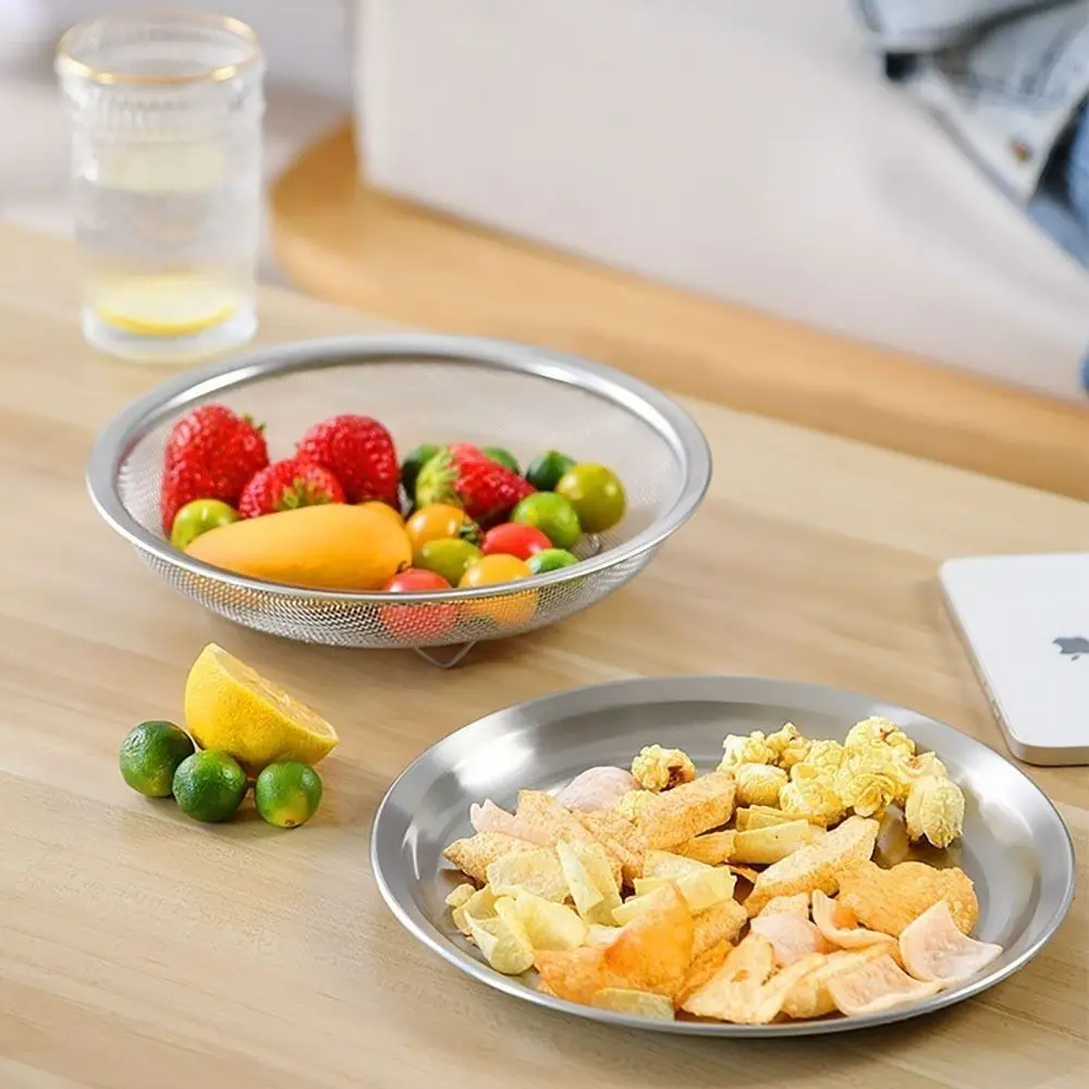 Stainless Steel Frying Filter Mesh Plate Oil Drainage Device Kitchen Oil Filter Screen Mesh Screen Basket Double Ear