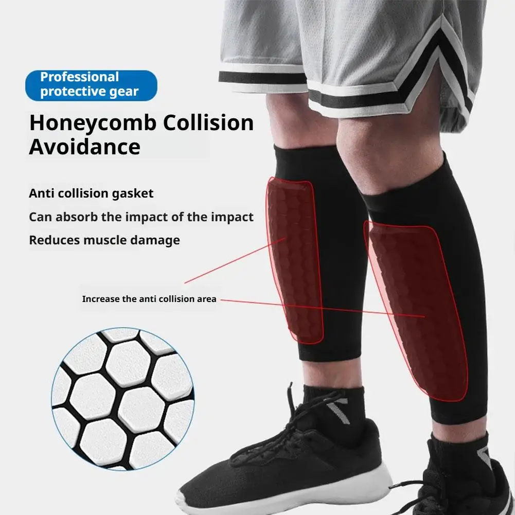 Soccer Shin Pads with Honeycomb Pads Football Shin Pads Ergonomic Lightweight Calf Protective Gear for Kids Youth Adults
