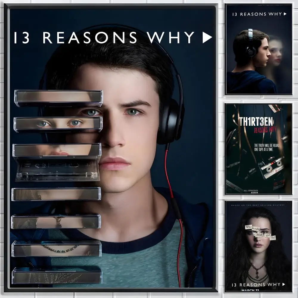 TV Series 13 Reasons Why Poster Classic Poster HD Art Sticky Wall Waterproof Home Living Room Bedroom  Aesthetic Decoration