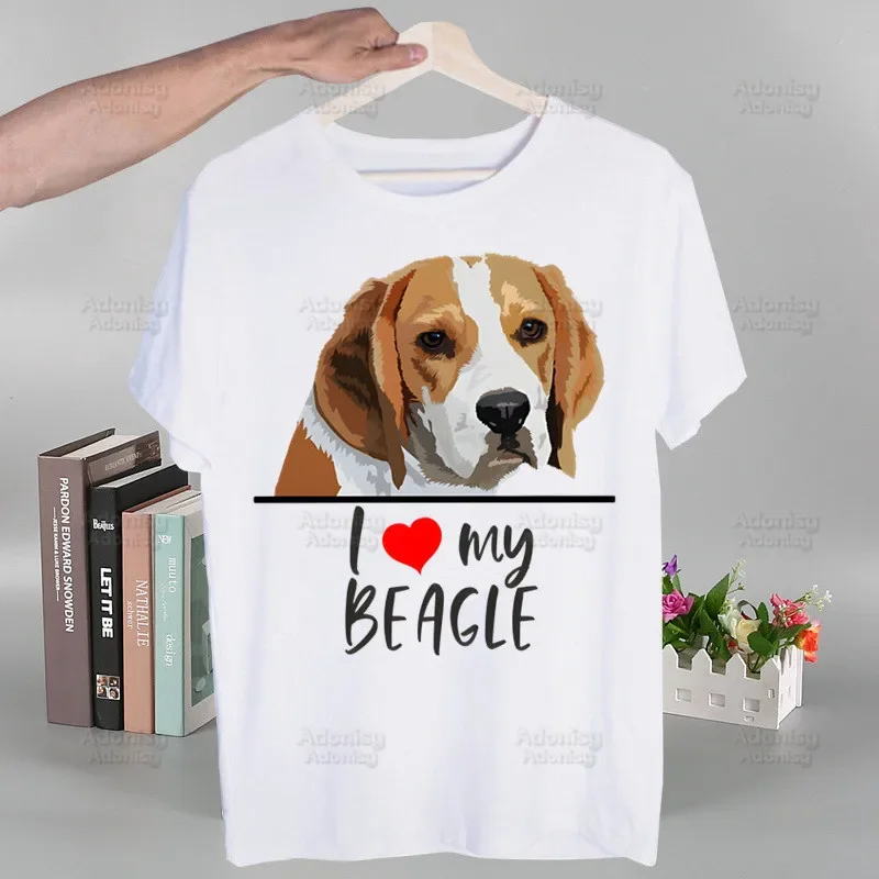 Beagle Cartoon Men\'s T-shirts Funny Hip Hop Summer Women Men Bagel Dog Cute Tshirts Ulzzang Harajuku T-Shirt Shirt