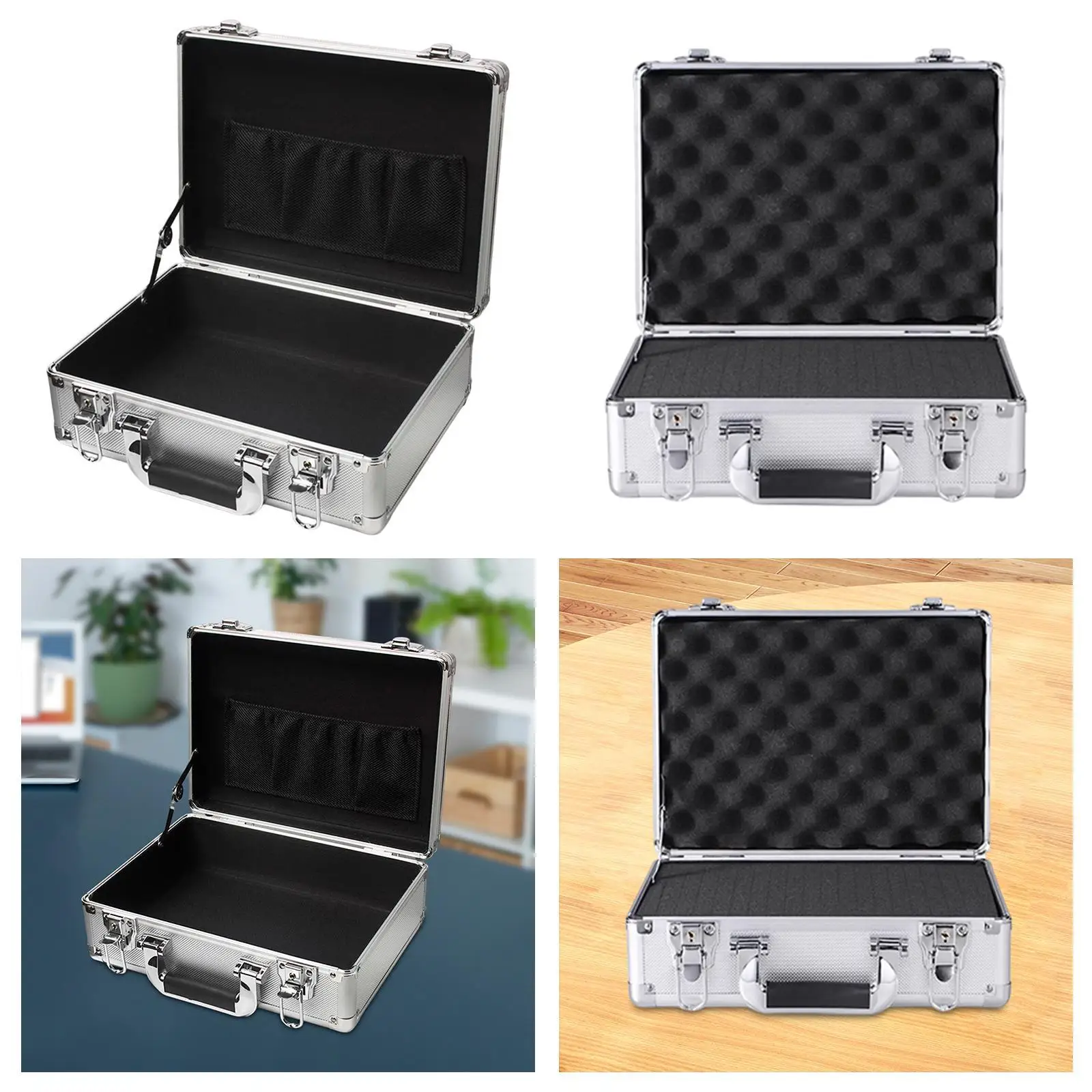 Aluminum Alloy Toolbox Sturdy with Handle Storage Case for Men Outdoor Tools