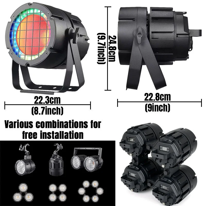 ไฟสปอตไลท์ LED COB RGBW 200W มาตรฐาน IP65 พร้อมเอฟเฟกต์ประกบแสง สำหรับงานดีเจ ปาร์ตี้ คลับ บาร์ คอนเสิร์ต กันน้ำ ควบคุมด้วย DMX ไฟวอช ไฟเวที สำหรับงานอีเว้นท์และการแสดง