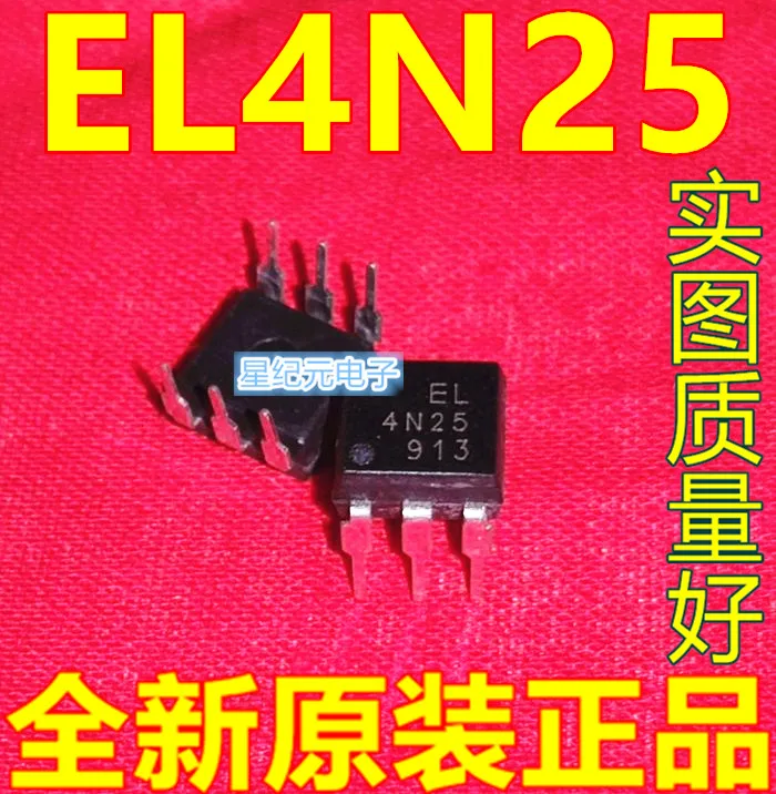 [IN STOCK]1 Piece Brand New Original Genuine EL4N25 4N25 in-line Optocoupler DIP6 Photocoupler