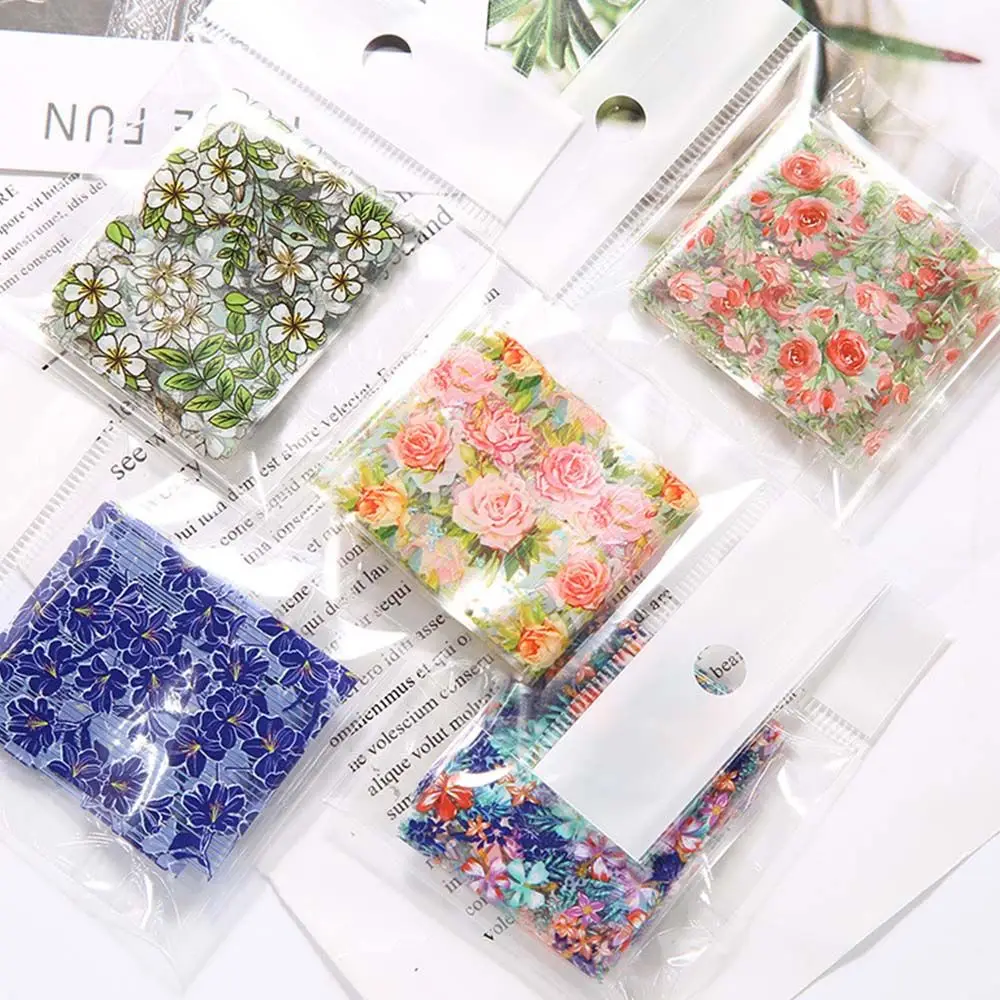 Manicure DIY Nail Art Full Wraps Sliders Floral Nails Stickers Holographic Nails Decals Flower Nail Foils Transfer Paper Decals