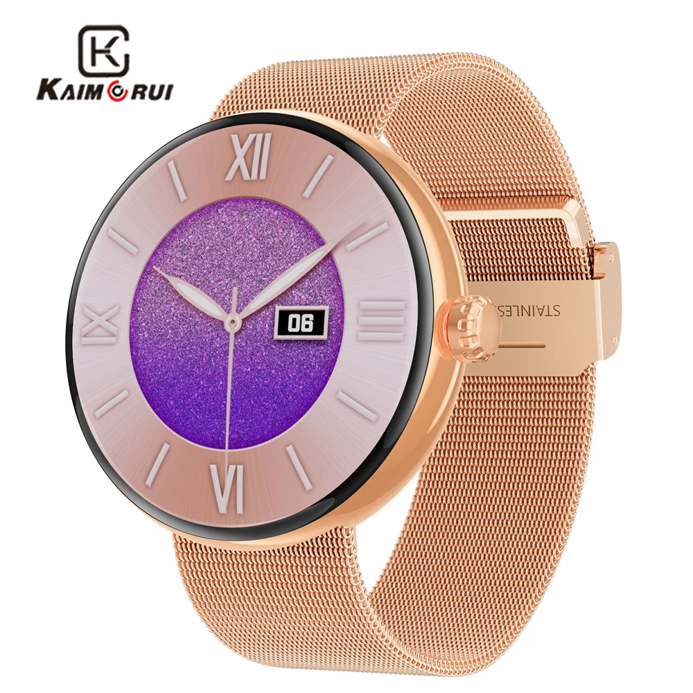 2023 NEW Ladies Smart Watch Man Bluetooth Answer Call 1.3inch AMOLED Screen Blood Pressure Heart Rate Monitor Smartwatch Women