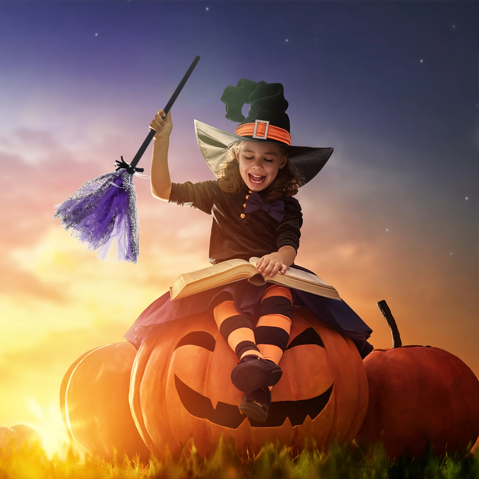 

Broomstick Witch Broom For Halloween Cosplay Party Costume Accessory Wizard Broomstick Kids Witch Broom Halloween