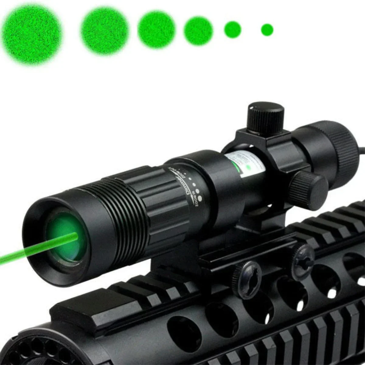 

Tactical Night Vision Green Dot Laser Point Sight Scope Designator Illuminator Flashlight Hunting 20mm Rail Mount