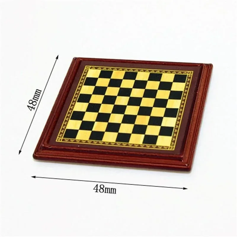 1:12 Scale Dollhouse Miniature Metal Chess Set Board Toy Home Room Dollhouse Set Toys
