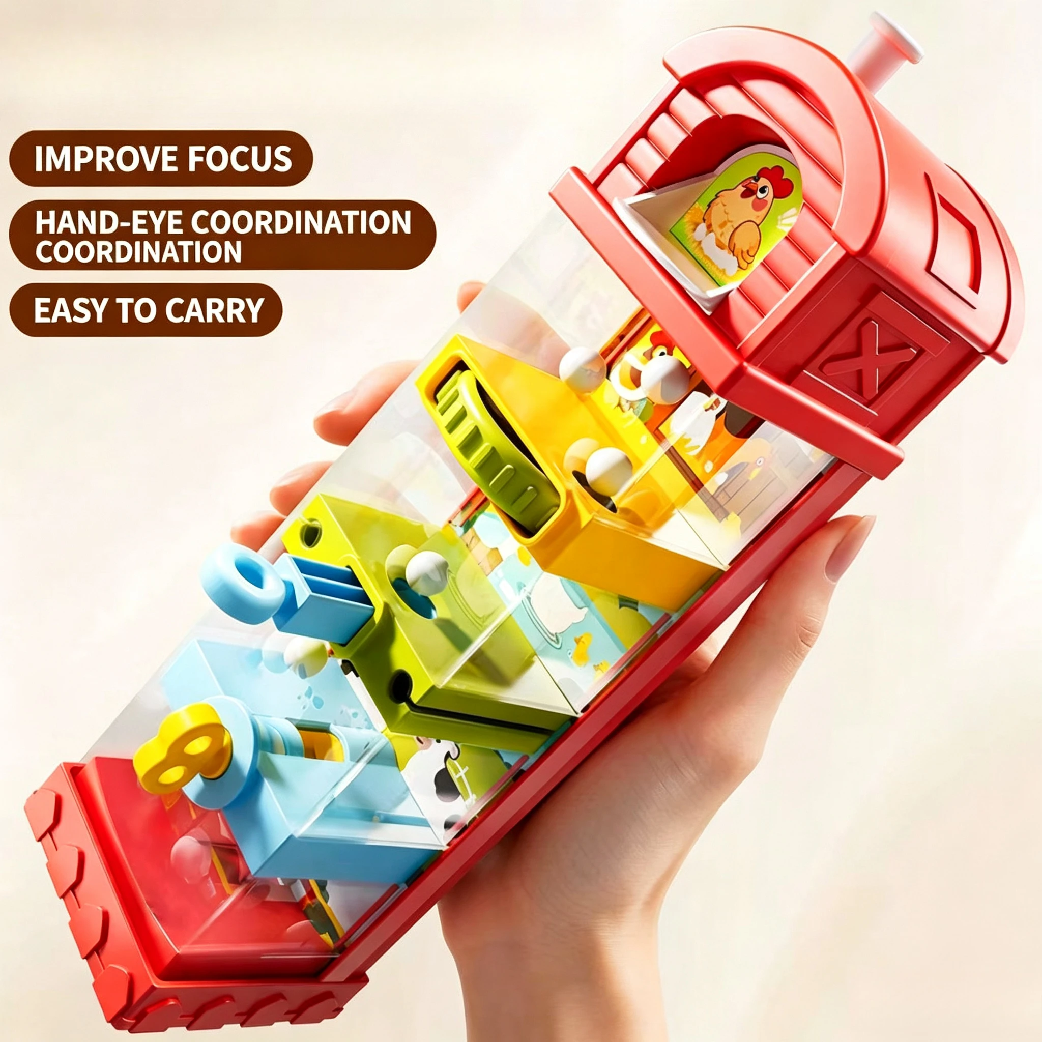 Fingertip Level Challenge Toy Montessori Fine Motor Skills Trainting Maze Balance Rolling Ball Logical Thinking Toy