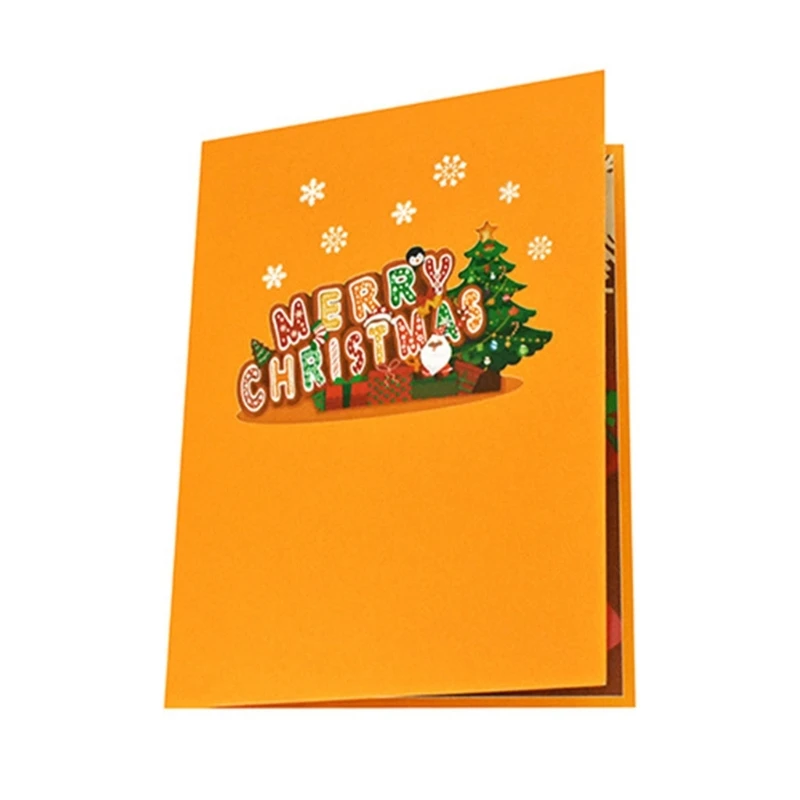 Music & Light Merry Christmas Card 3D Pop-Up Greeting Cards Postcards Gifts Greeting Card Invitations for Family Friends