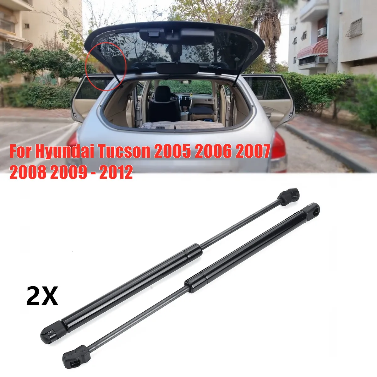 2pcs Car Rear Window Glass Gas Spring Shock Lift Strut Struts Support Bar Rod For Hyundai Tucson 2005 2006 2007 2008 2009 - 2012