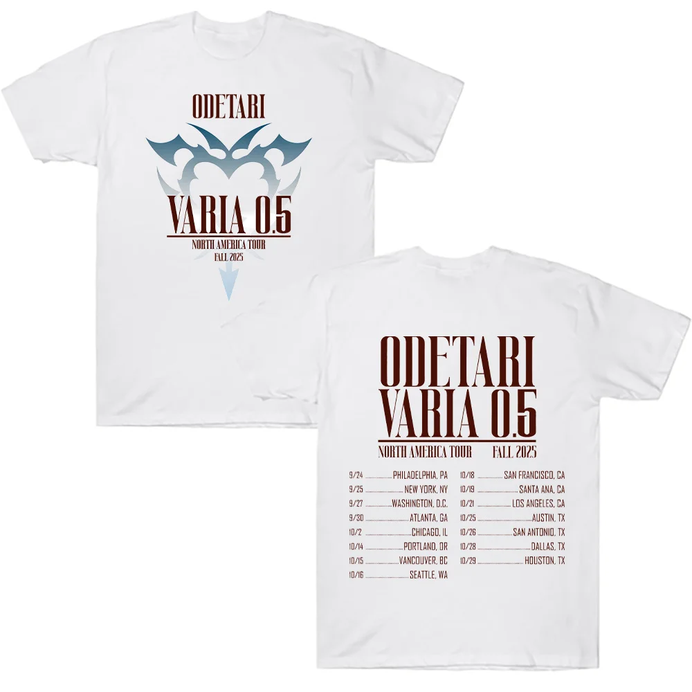Odetari VARIA 0.5 North America Tour Fall 2025 T-shirts Rapper Odetari Cotton Clothes Fashion Casual Short Sleeve T Shirt Unisex
