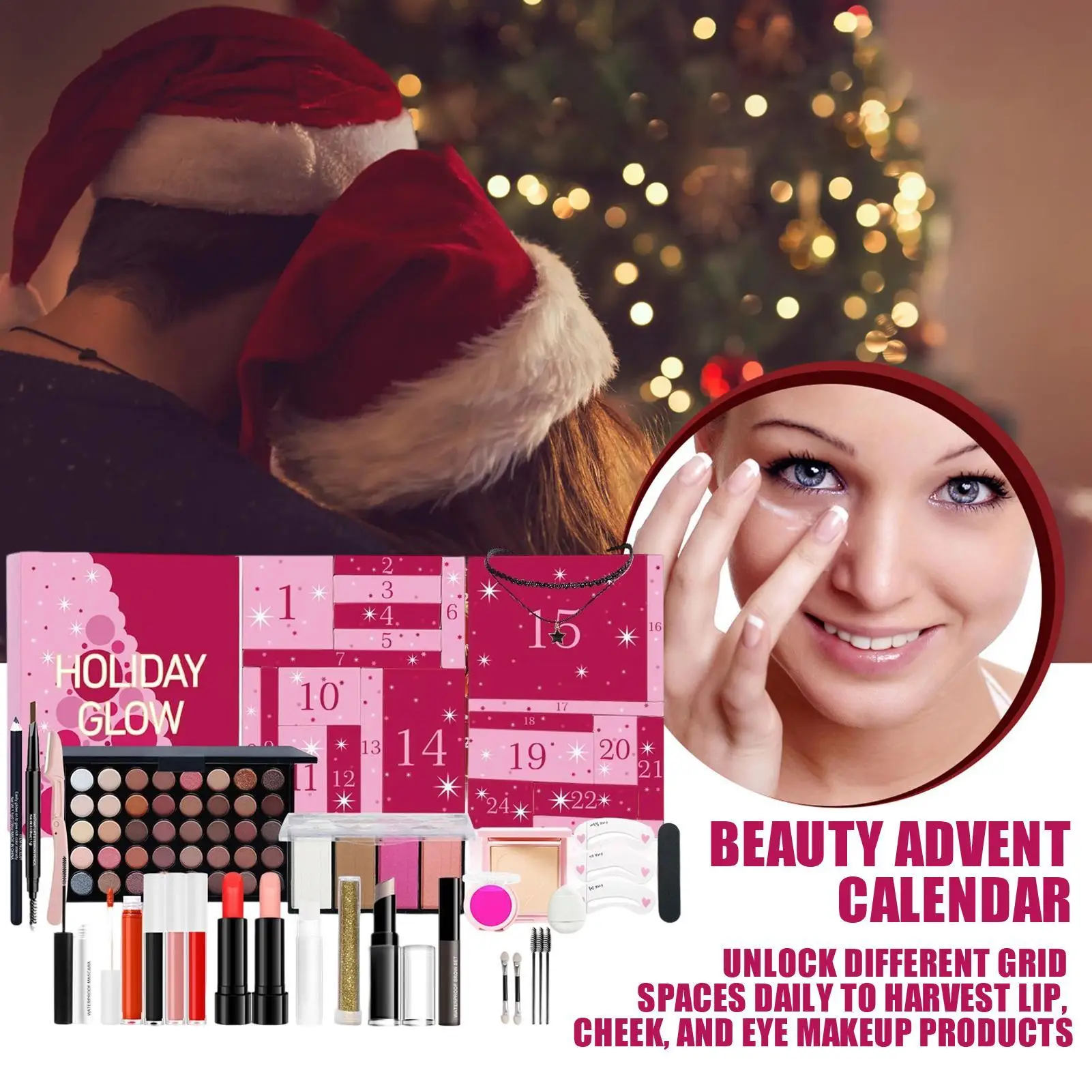 Beauty Christmas Countdown 24 Tage Advent-Set 2025, Weihnachts-Countdown-Set, Kosmetikboxen für Frauen, Teenager, Mädchen, Geburtstag, Neujahr