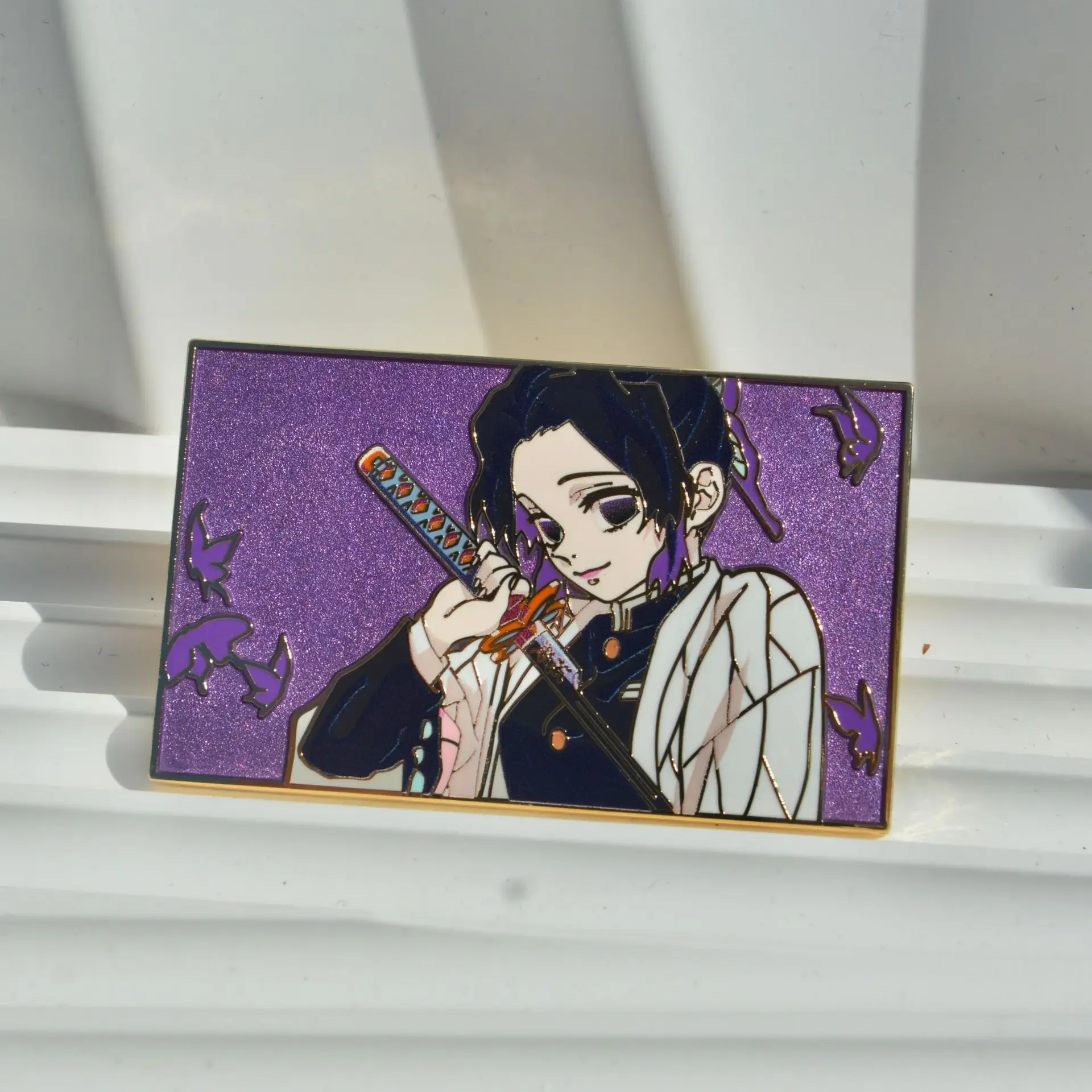 Anime Demon Slayer Badges Pendant Kanroji Mitsuri Kochou Shinobu Tokitou Muichirou Pins Kimetsu No Yaiba Brooches ACG Goods Toys view 4