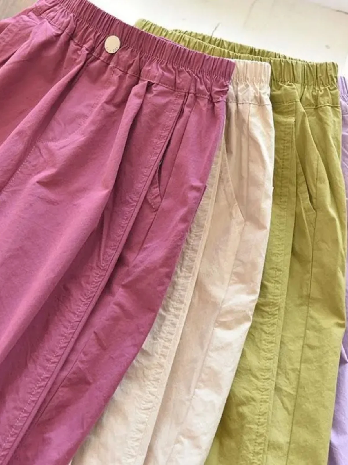 الفتيات فضفاضة السراويل العمل غير الرسمية الربيع Faion الجانب شعار رقيقة الخريف فتاة صغيرة مكبل 9 نقاط السراويل أبي القديمة l الخصر