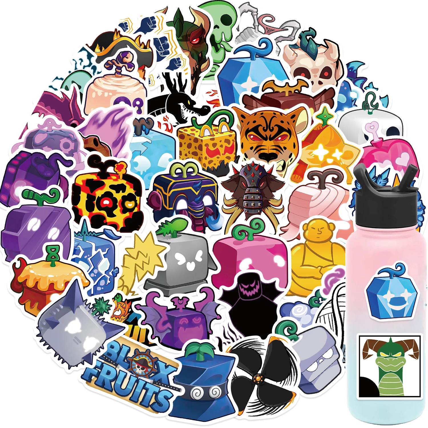 50PCS Blox ผลไม้สติกเกอร์ DIY ไดอารี่แล็ปท็อปสเก็ตบอร์ด Graffiti Decal สนุกสไตล์คลาสสิกของเล่น