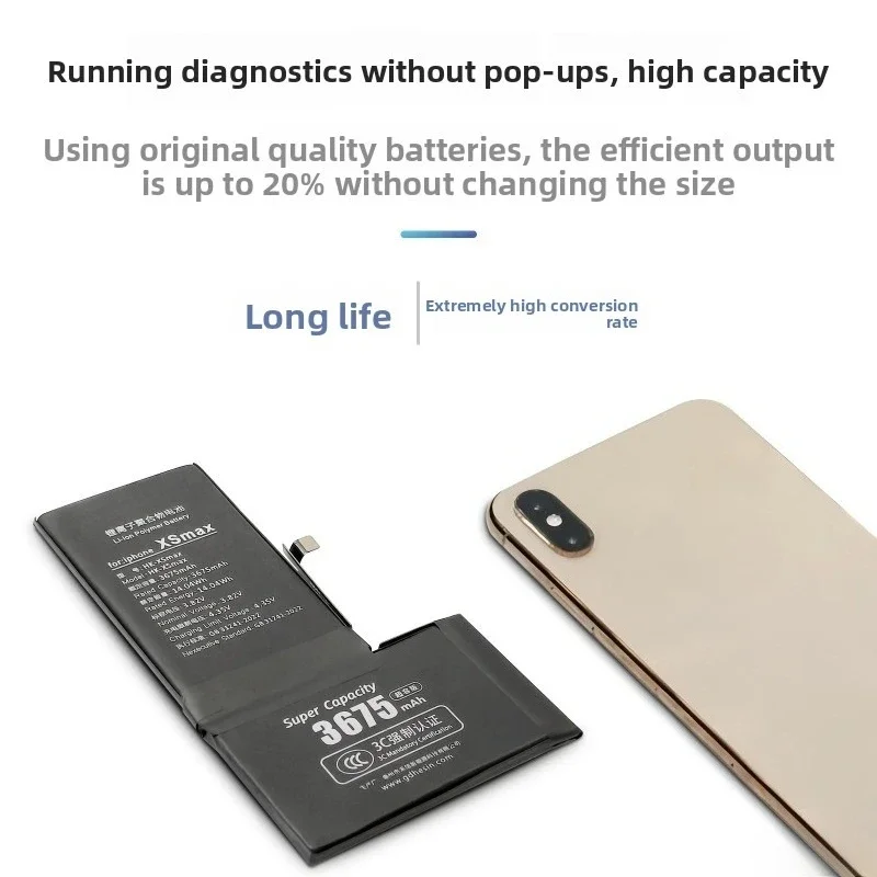 Capacity Thickening No Pop-up Window Pure Cobalt A Product Fast Charging Battery for IPhoneX/XR/XS/XSMAX Mobile Phone Battery