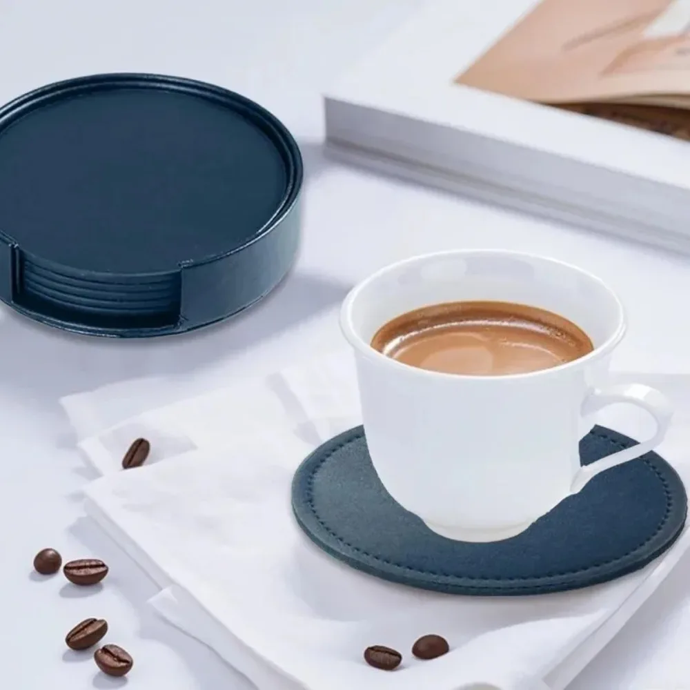 For Home Kitchen Coffee Color  Coaster Set Gift UT Coasters Round Heat Insulating Cup Mats