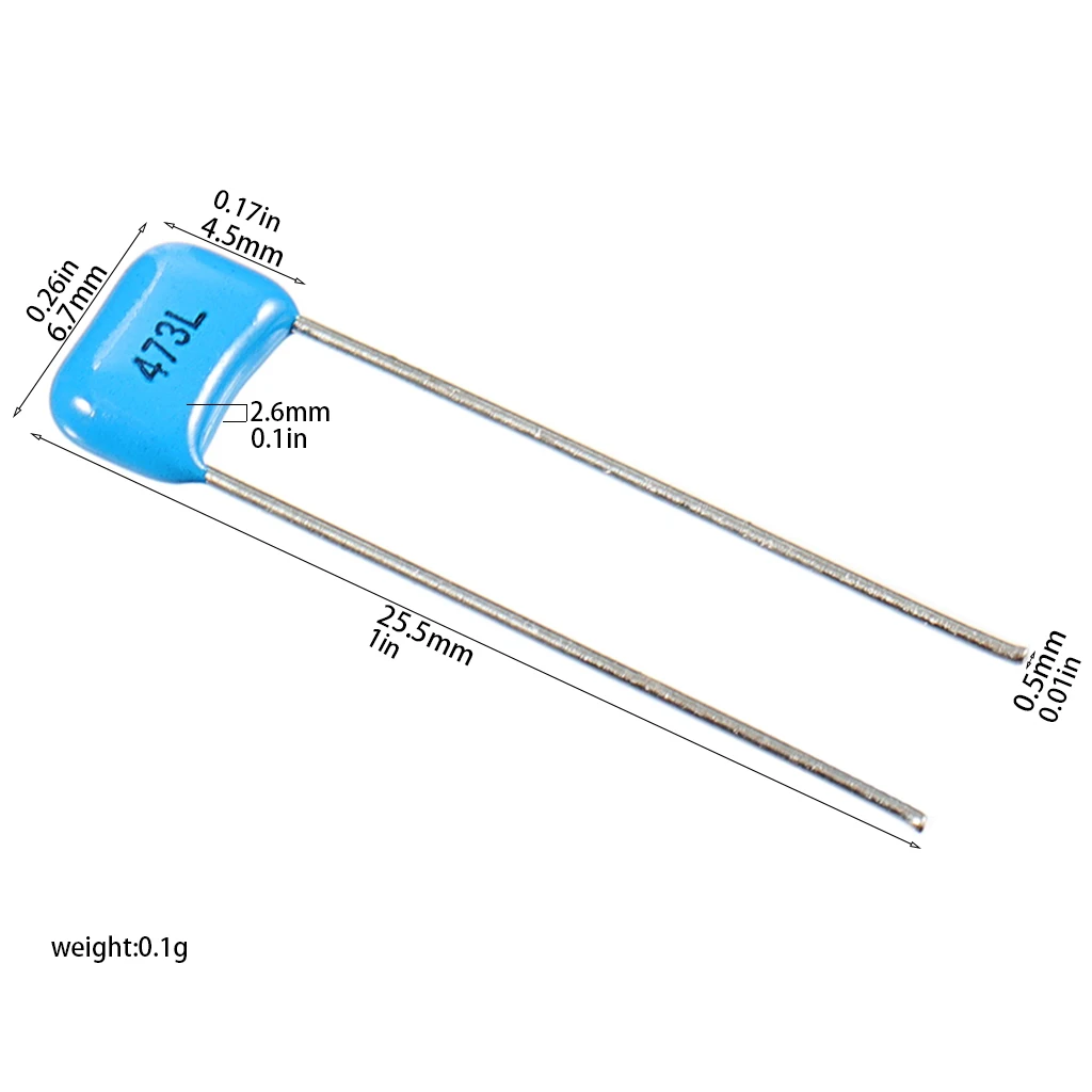 Value Pack 10Pcs 473 Guitar  Capacitors - Blue Guitar Tone Caps for Affordable Guitar/Bass Electronics Repair & DIY