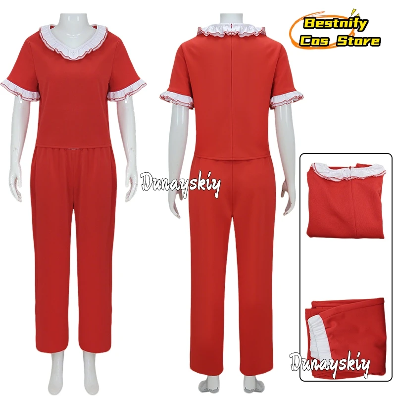 CosplayHalloween 레드 점프 슈트 코스프레 의상 작업복 유니섹스 복장 용 와이드 레그 점프 슈트 할로윈 멋진 젠타이 슈트 S-2XL