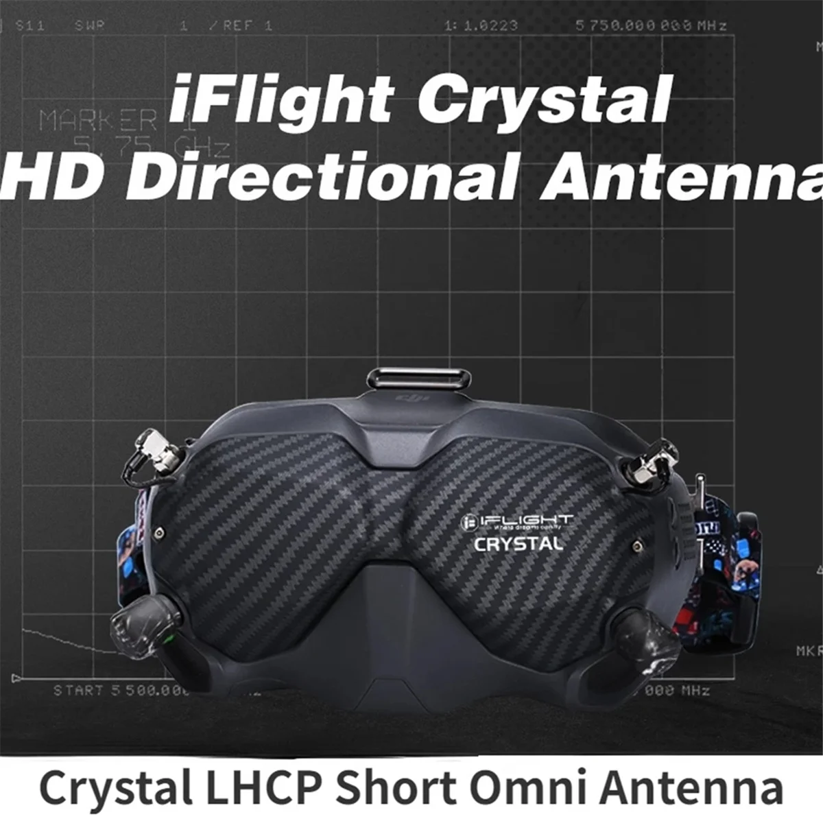 IFlight Crystal HD Patch 5.8GHz Directional Antenna Protective Shell Without Crystal LHCP Short Omni Antenna for DJI FPV Goggles