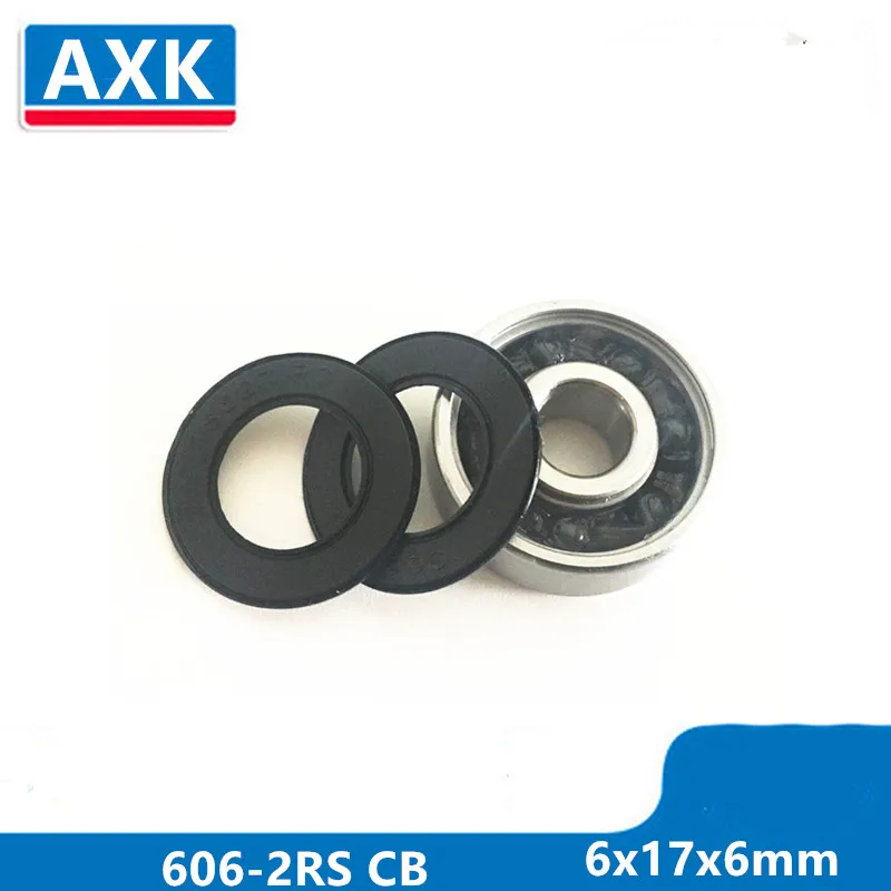 Axk 606-2rs 606 Hybrid Ceramic Deep Groove Ball Bearing 6x17x6mm 606-2rs Cb Abec-3