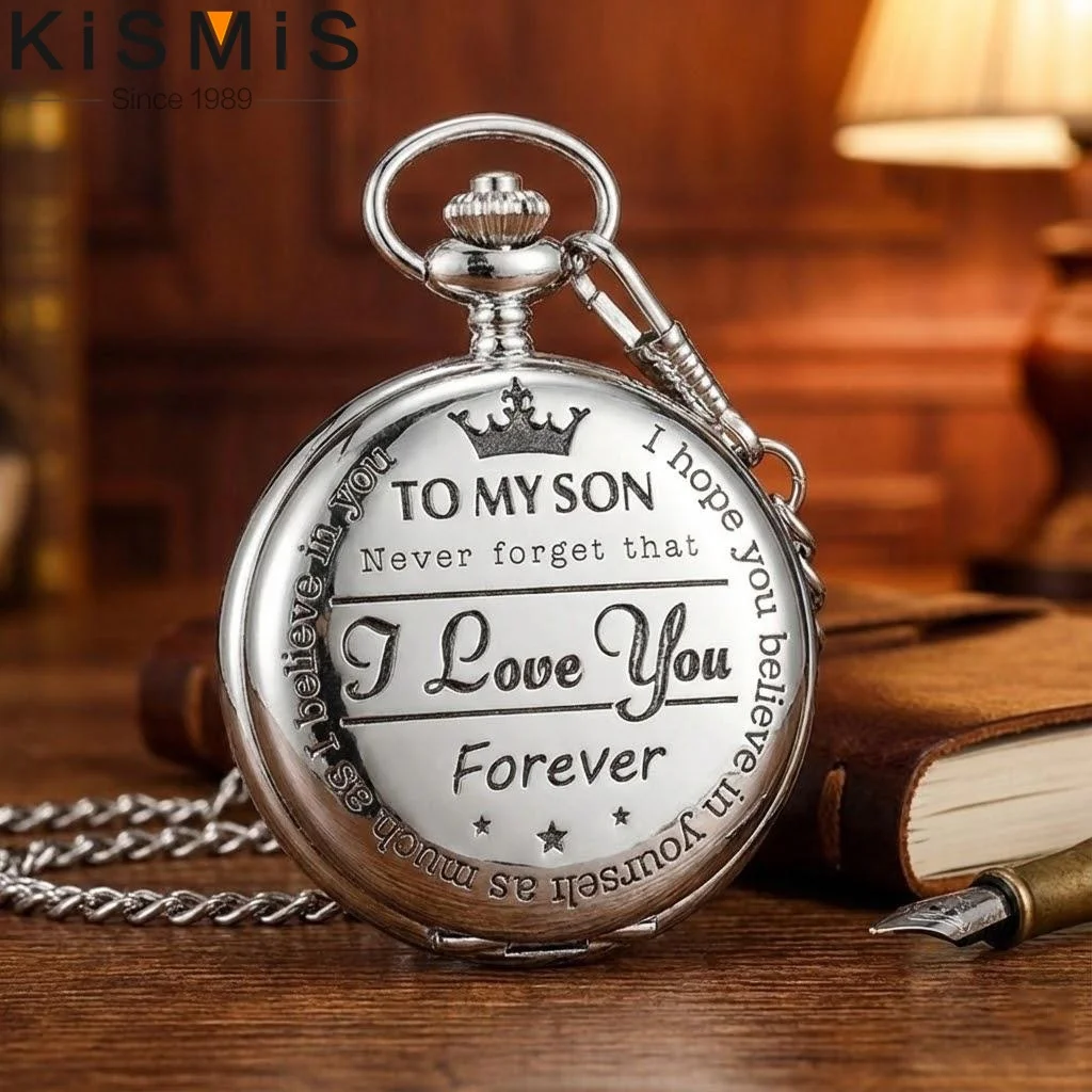 

Винтажные карманные часы с римскими цифрами и цепочкой для мужчин, идеальный подарок для сына на Рождество, день рождения, выпускной