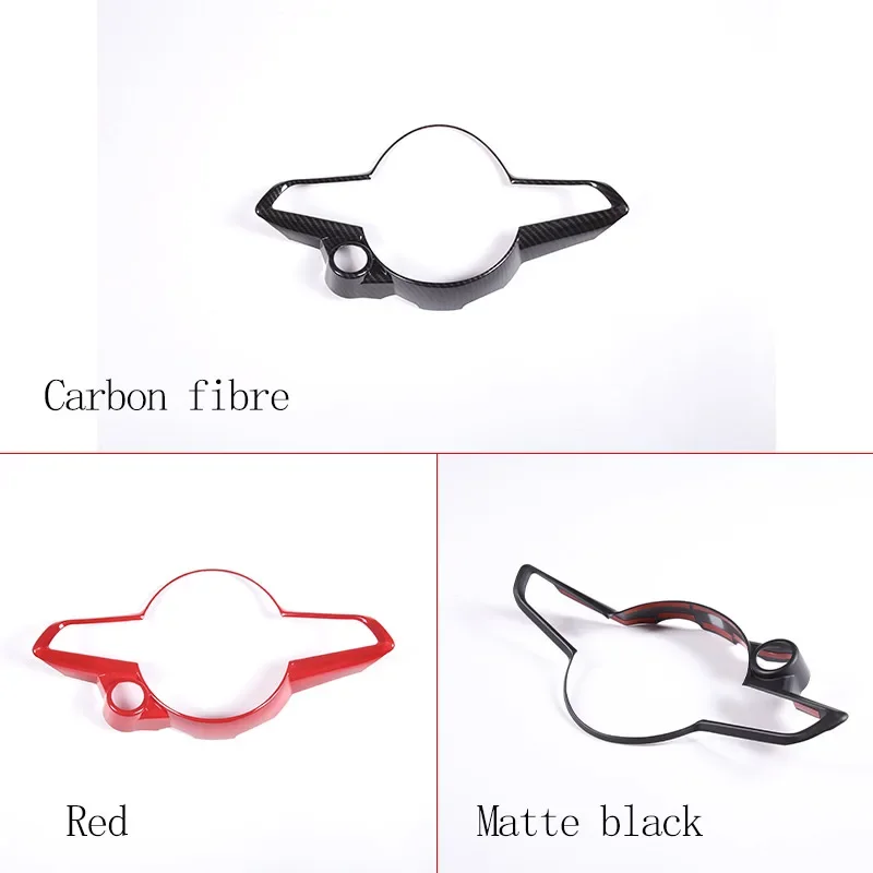 ABS Carbon Fiber For Alfa Romeo Giulia Stelvio 2020-2022 Car Steering Wheel Decorative Frame Sticker Car Interior Accessories