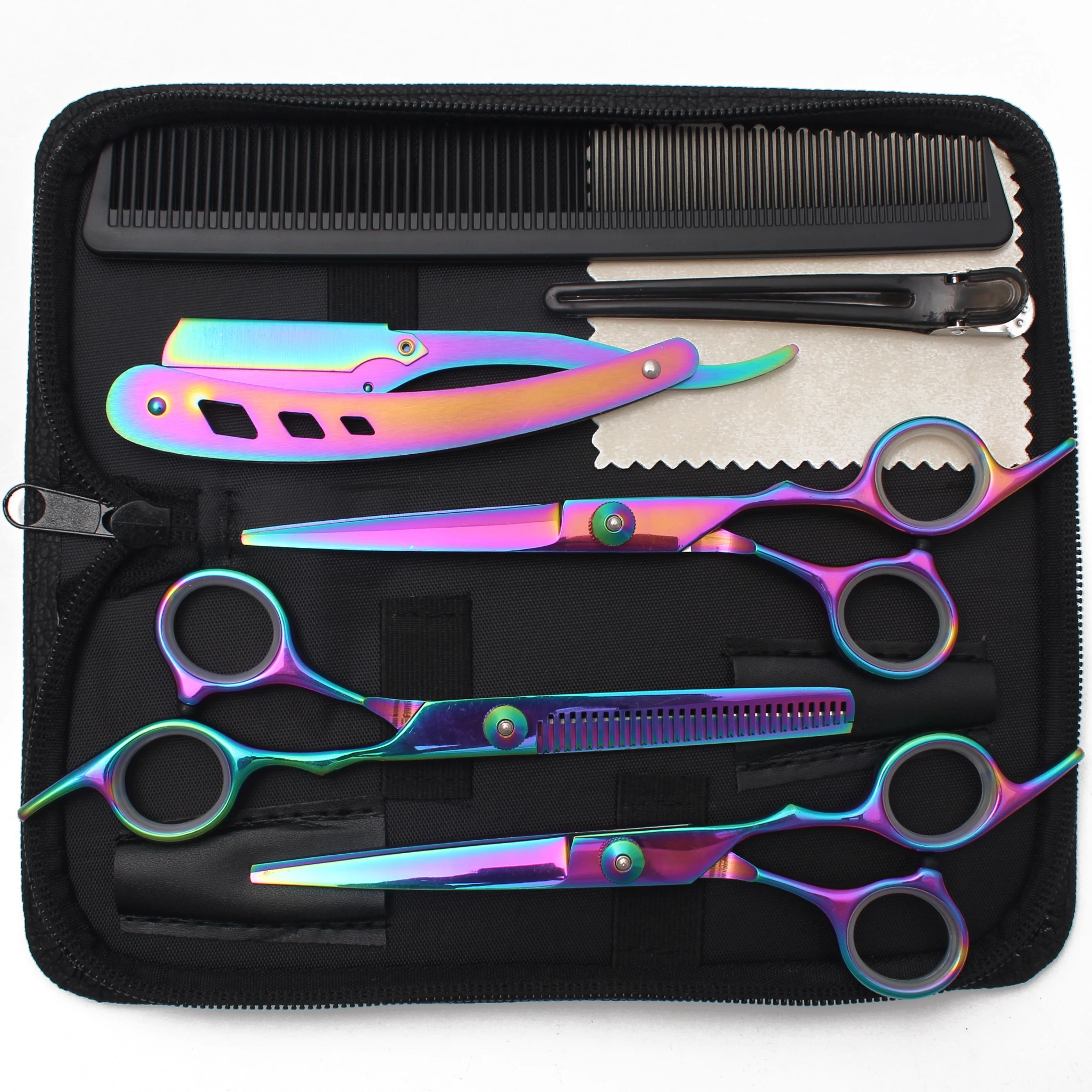 Hair Scissors 1Set Hairdressing Scissors 6