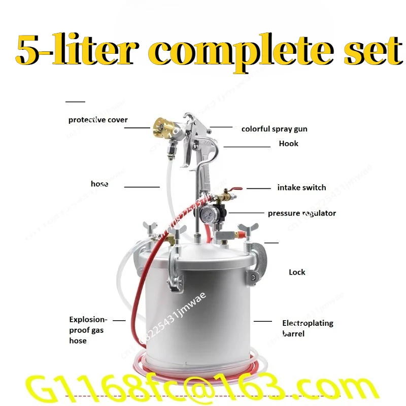 5-liter Complete Set of Water in Sand Pneumatic Colorful Spray Paint Pressure Tank Tool