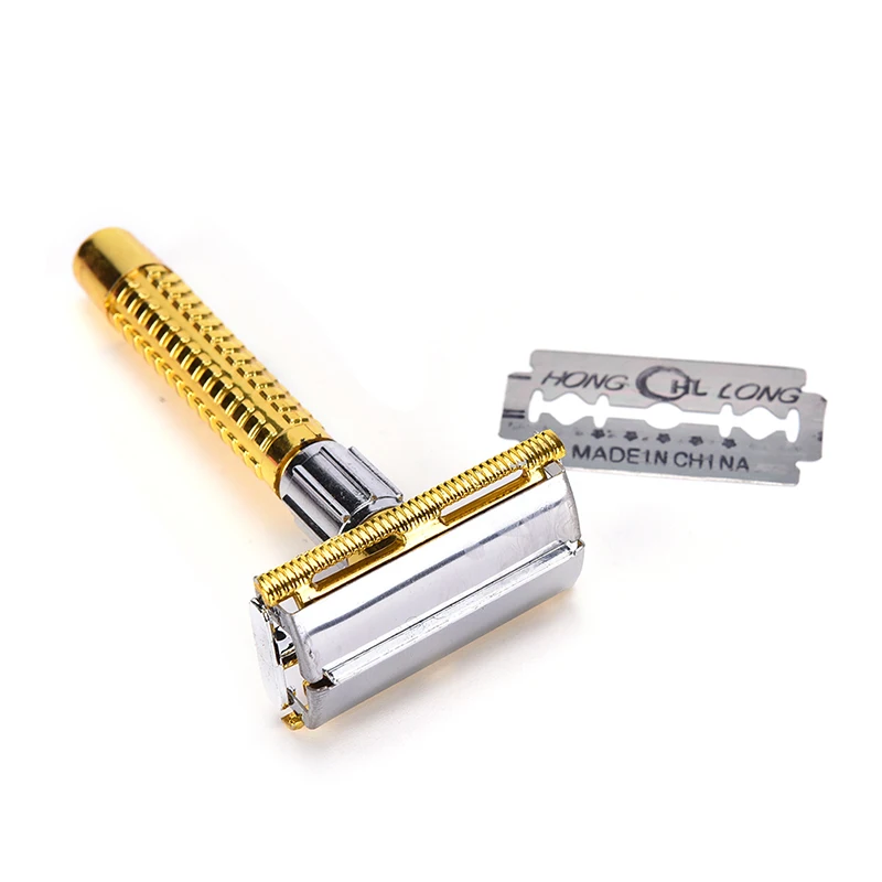 Stainless Steel Shaving Tool Barber Exquisite Retro Safety Razor Double Edge Manual Handle Razor