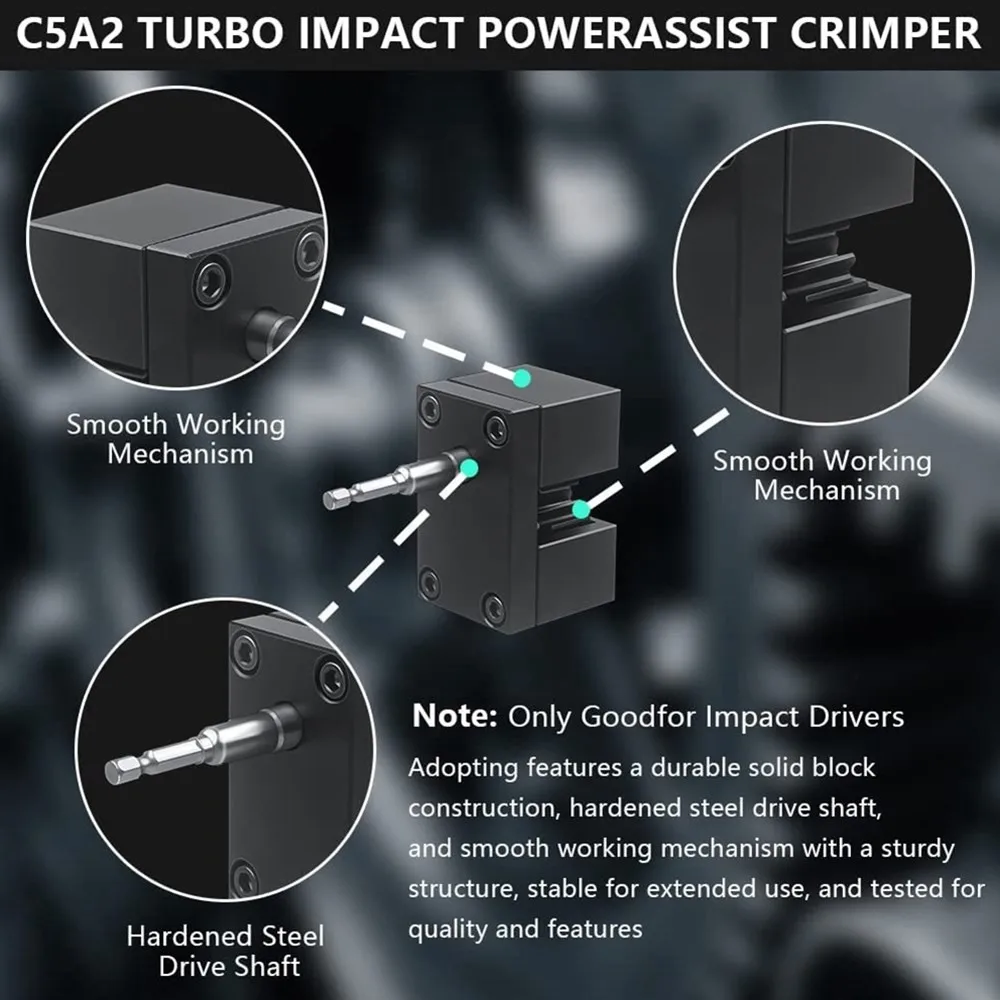 Durevole C5A2 metallo Impact Power Assisted Crimper utensili elettrici a crimpare in modo efficiente condotto tondo zincato e tubo della stufa nero