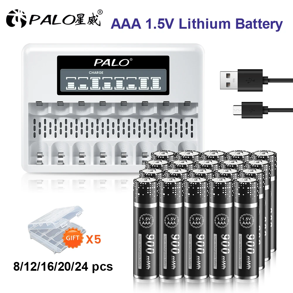 

PALO 1,5 В литий-ионная аккумуляторная батарея AAA 900 мВтч Литиевая аккумуляторная батарея 3A Bateria aaa ионно-литиевая аккумуляторная батарея