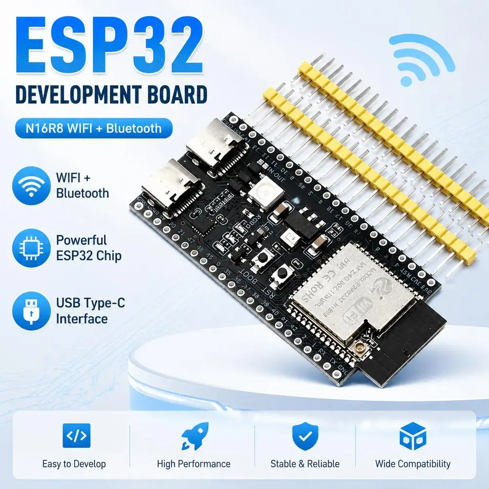 ESP32 S3 Development Board WiFi Bluetooth Module ESP32 S3 N16R8 N8R2 Type C Dual Port Microcontroller IoT MCU Core