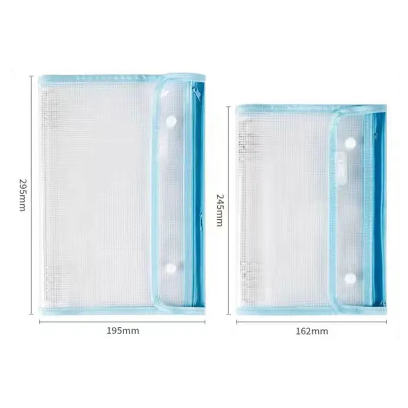 A5/B5 Loose Binder Zipper Binders Pockets Waterproof PVC Transparent Envelopes Loose Leaf Bags Pouch Document Filing