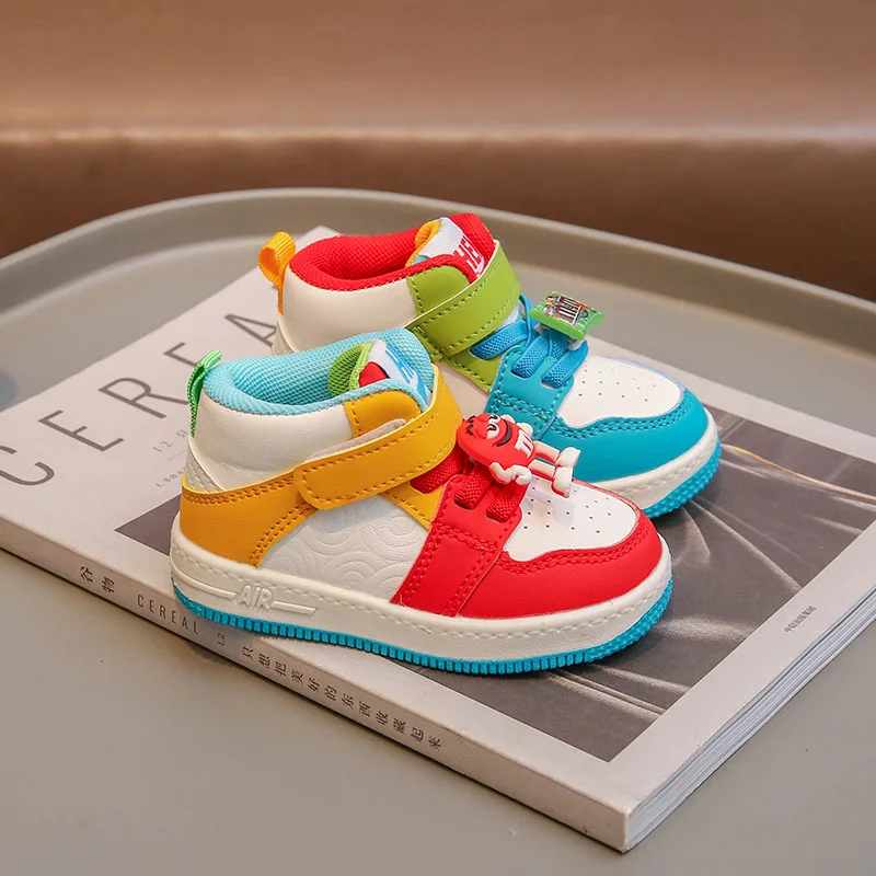 

Children Casual Sneakers Boys Girls Board Shoes New Comfortable Walking Running Shoes Mid Top Flat Shoes Anti-slip Sneakers