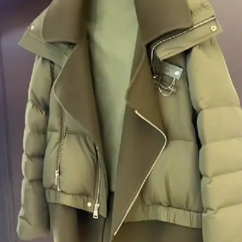 Premium ort een down Jaet feminino inverno mistura de lã branca du pena outerwear commute sle versão coreana