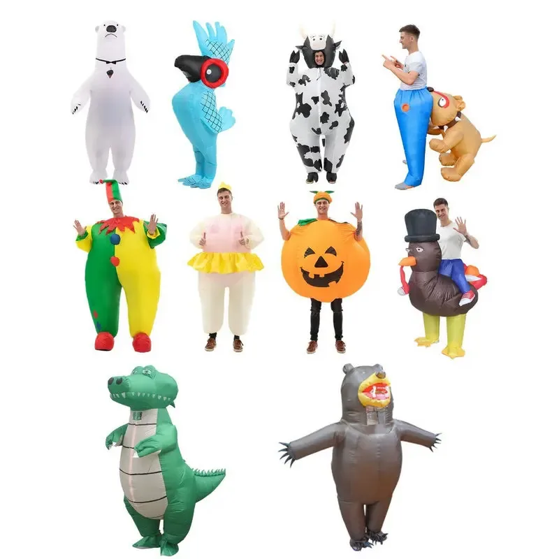 

Halloween Holiday Party Pumpkin costume Clown Inflatable Cow Polar Bear Doll Parrot Inflatable Costume Children's Day