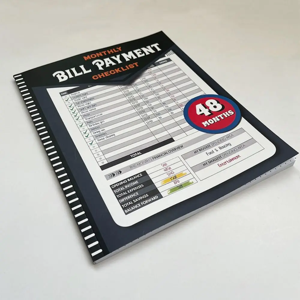 

Эффективный список для оплаты счетов: 48 месяцев, 960 транзакций, учет расходов, бюджетный журнал, ежемесячные записи