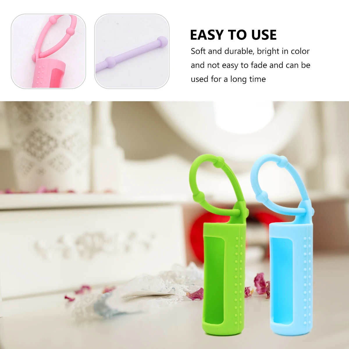 

12pcs Essential Oil Bottle Silicone Sleeve Perfume Bottles Belt Cover Hand Travel Protective Case Roller Box Storage