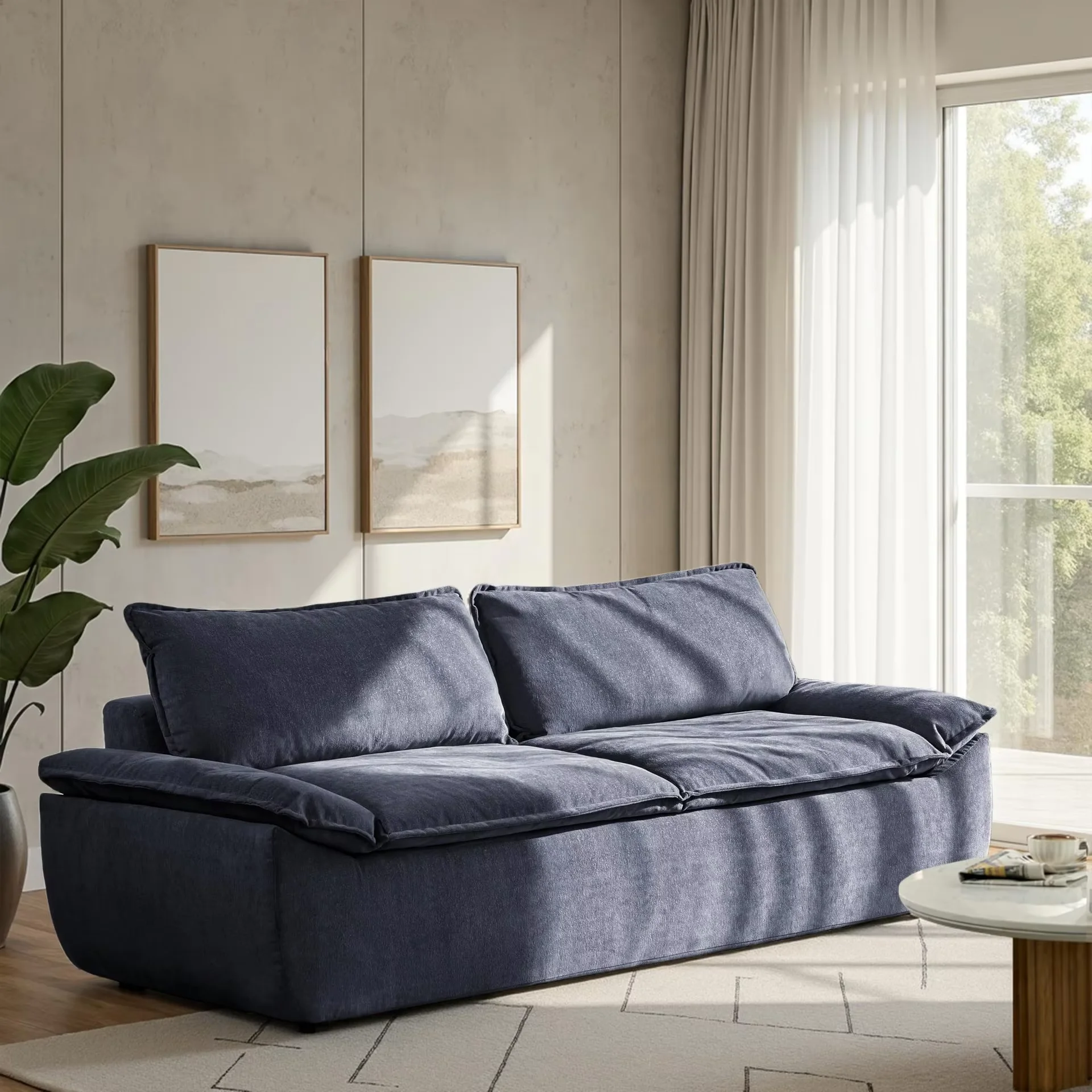 #Jumbo Corduroy Fabric 2 Seater Loveseat Modern Oversized Modular Lounge Couch with Layered Backrest for Living Room Furniture
