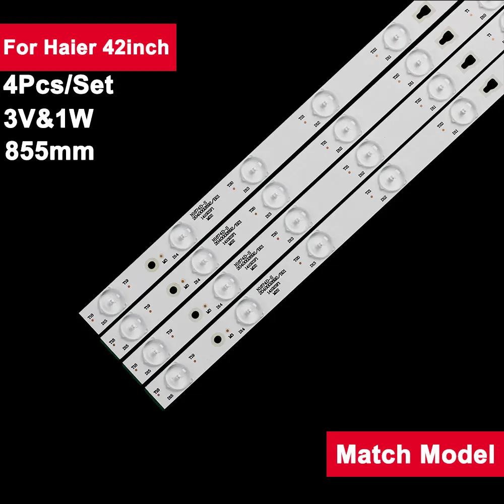 

4Pcs/set 42inch 855mm LED Backlight TV Strip for Haier 42in 15LED 3034201520 LE42B310G LS42H6000 LE42B510F LS42K5500 LED42D15-01