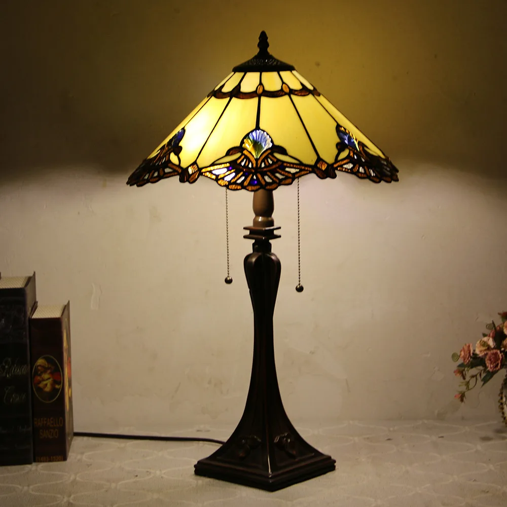 European Art Colored Glass Lampshade Floor Lamps Living Room Bedroom Bedside Hotel Luxurious Home Decoration LED Standing Light