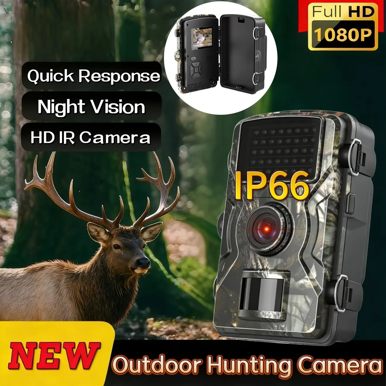 Outdoor Hunting Trail Camera 1080P PIR 15M Hunting Wireless High Quality Night Vision Outdoor Waterproof IP66 Wildlife Cam