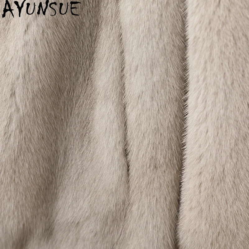AYUNSUE 천연 밍크 모피 자켓 여성 전체 밍크 따뜻한 리얼 모피 자켓 여성 의류 고품질 2025 겨울 Шуба Женская
